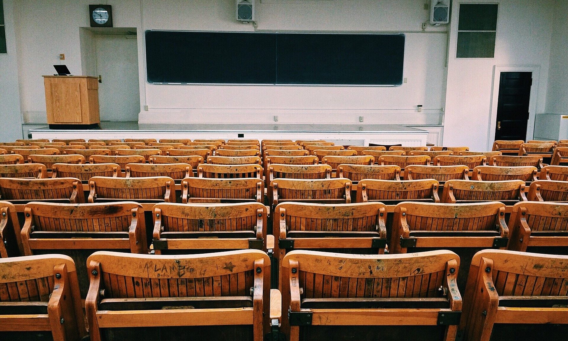 Empty college classroom