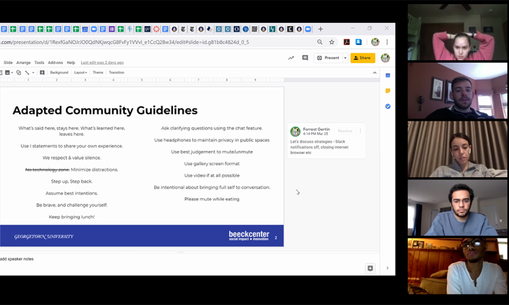 screenshot of adapted community guidelines