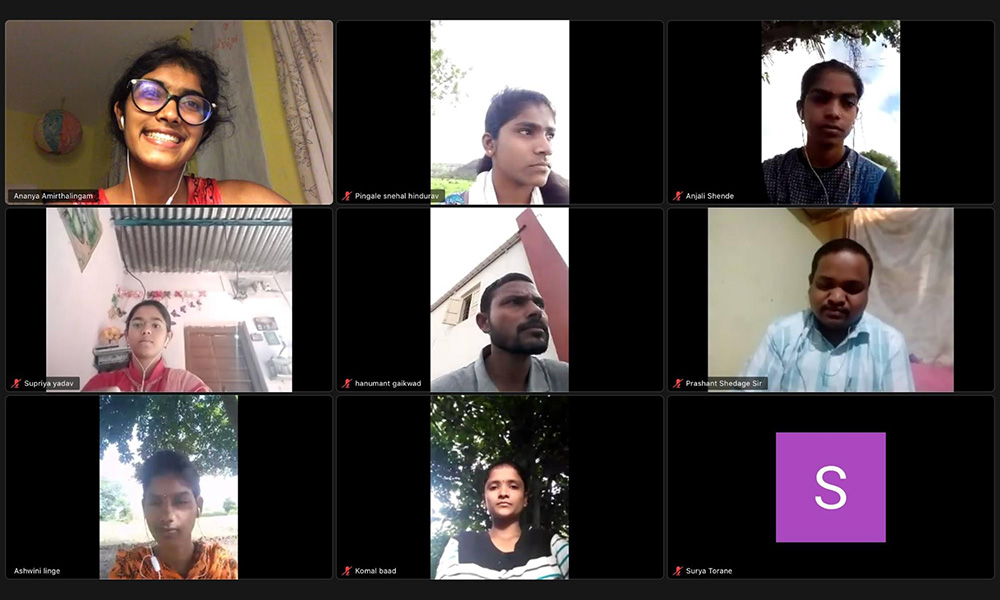 Screenshot of Zoom participants at Mann Deshi Teacher's Conference