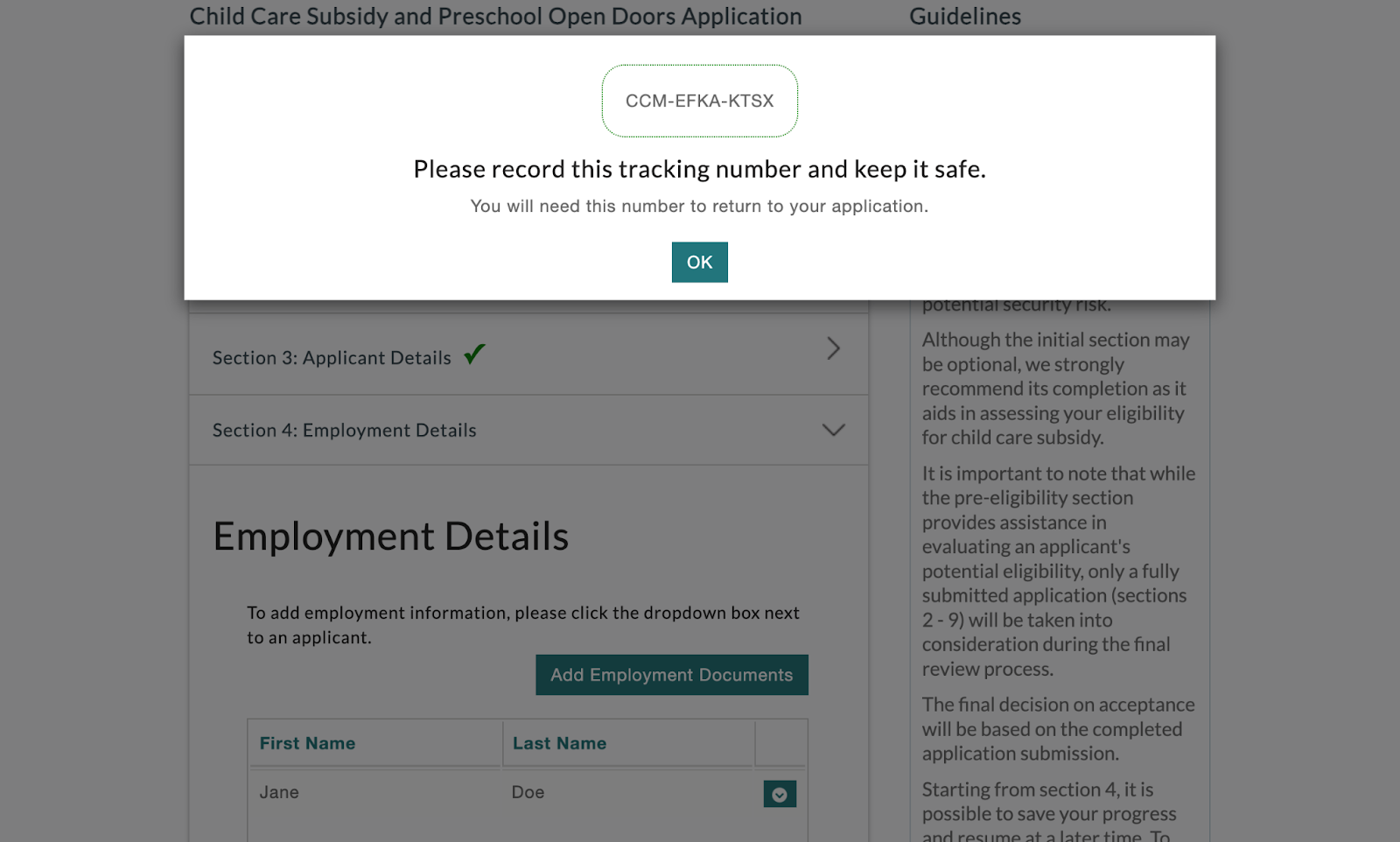 digital identity dataset tracking number