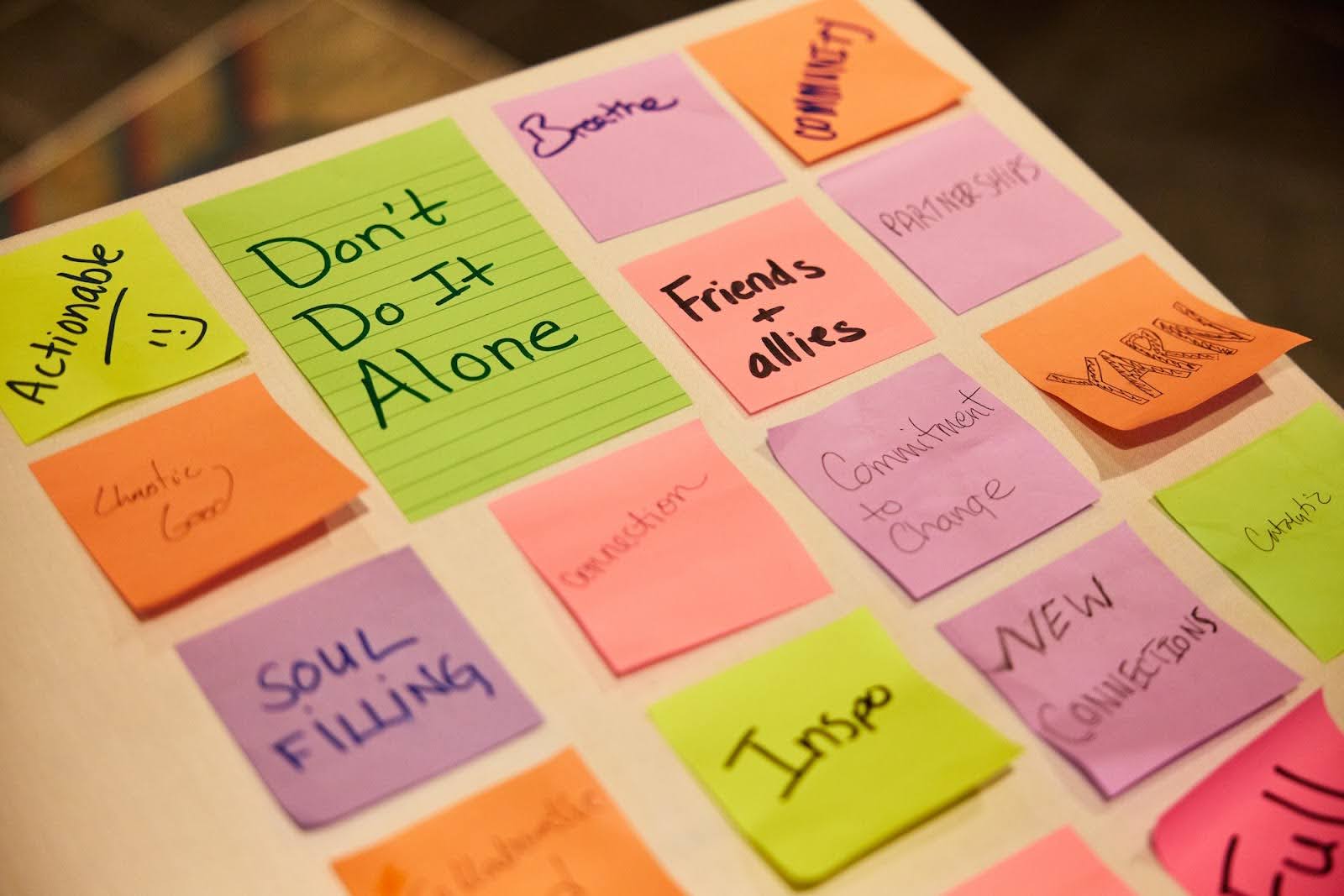 sitcky notes with goals