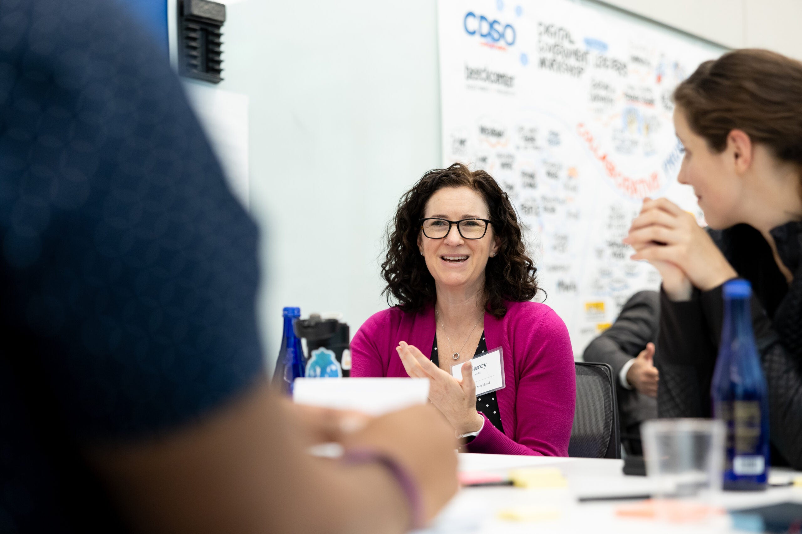 Marcy Jacobs speaks with fellow state leaders at a 2024 convening for Chief Digital Service Officers, a community of practice of the Beeck Center’s Digital Government Network.